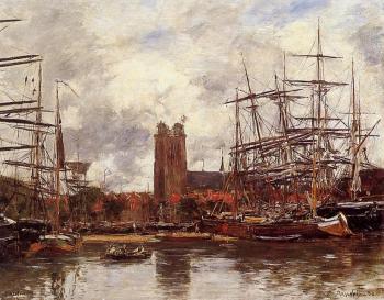 尤金 佈丹 Dordrecht, View of the Port